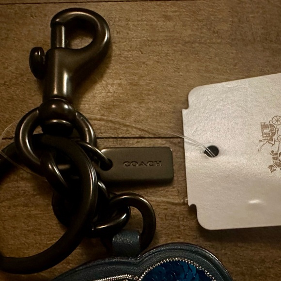 SUPER RARE Coach Cloud And Star Sequined Keychain Fob Bag Charm - Picture 9 of 13